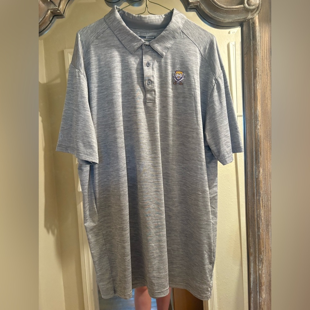 Gray Bengals Tiger LSU Collard Shirt